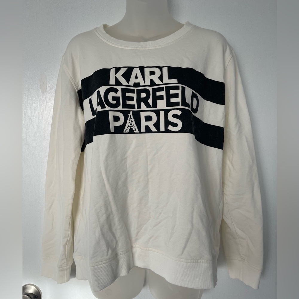Karl Lagerfeld Sweatshirt Size M White Black Logo